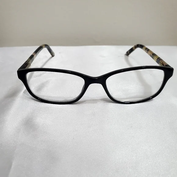 Black Frame Reading Women's Glasses with Tortoiseshell Temples - Picture 5 of 10